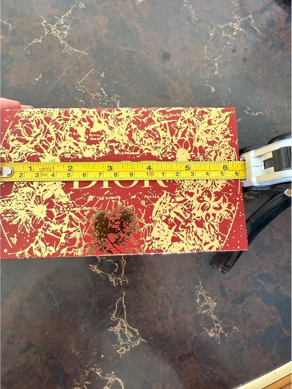 Dior Red and Gold Decorative Storage Box with Mirror